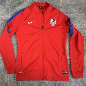 Women's Nike Dri Fit USWNT Team USA World Cup Olympic Red Warm Up Jacket Sz M